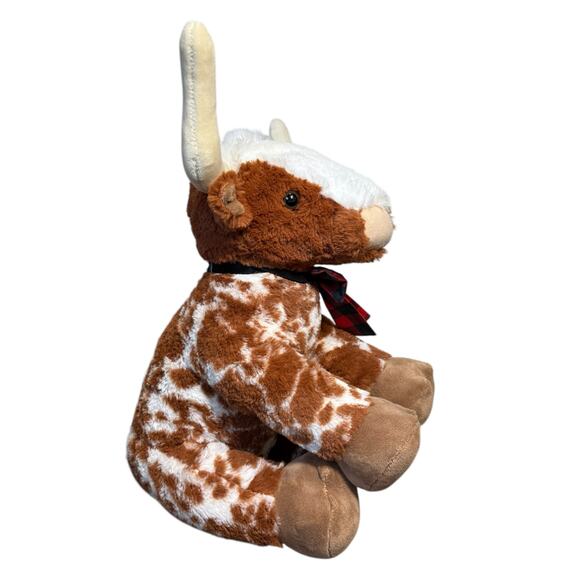 Build A Bear Texas Longhorn Spotted Bull Steer Cow Plush Stuffed Animal Toy 14” - Picture 5 of 8